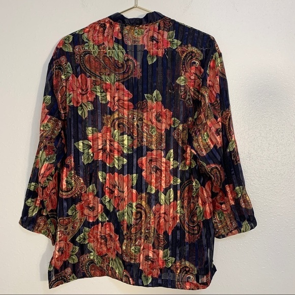 Vintage Victoria Secret Gold Label Floral Kimono - Picture 3 of 5